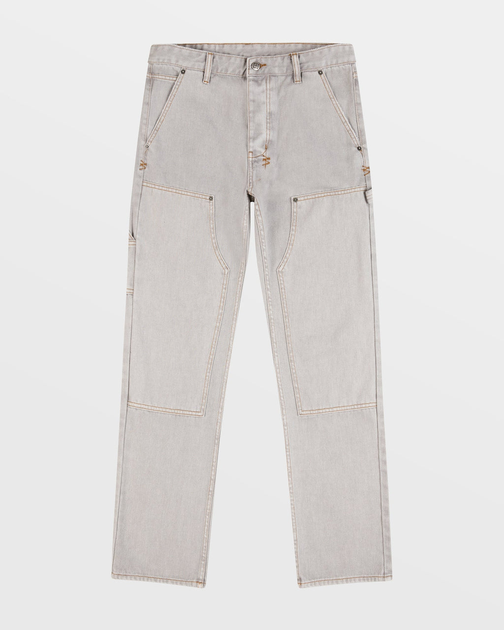 Mens Operator Pant Grey Straight Tapered Denim Jeans - Grey