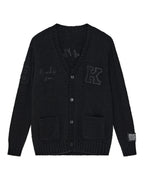 MENS SALUD CARDIGAN JET BLACK KNITWEAR