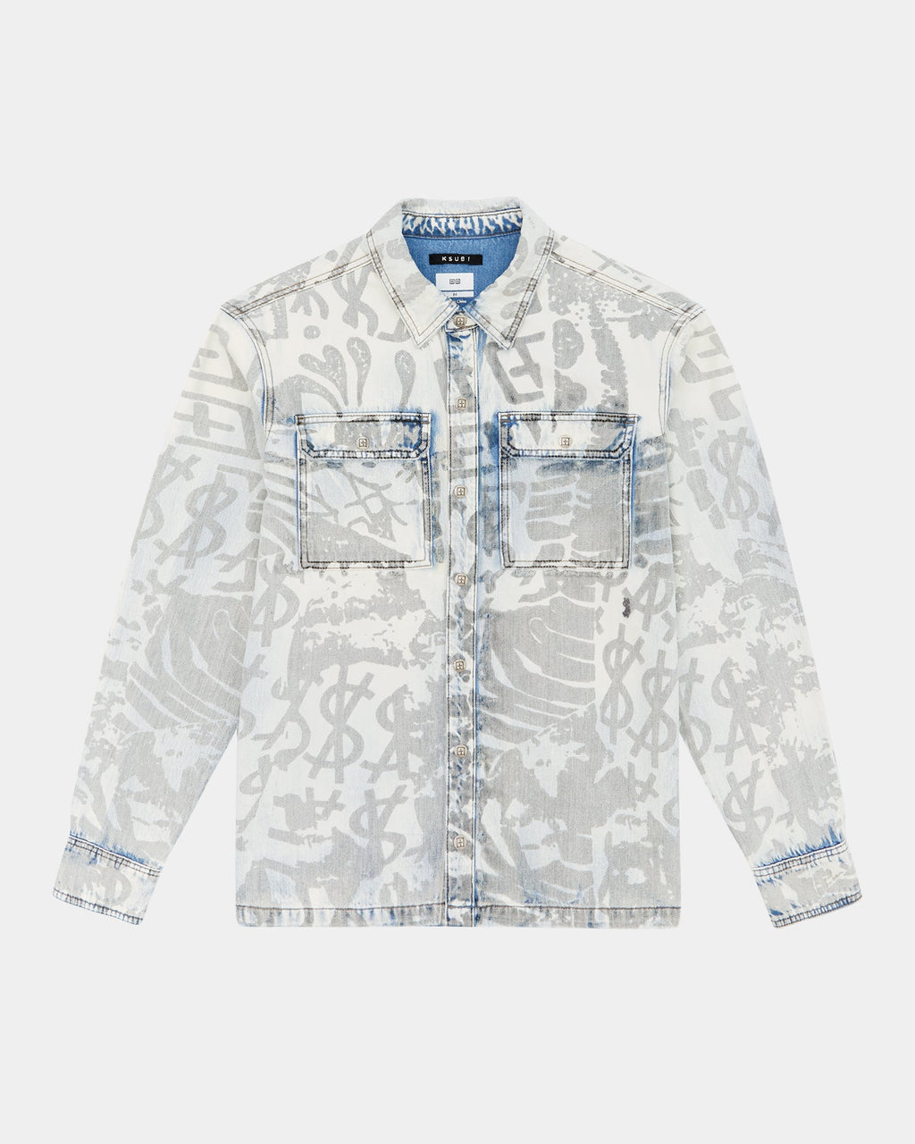 Mens Scorpio Ls Shirt Kollage Icey Regular Shirts - Denim