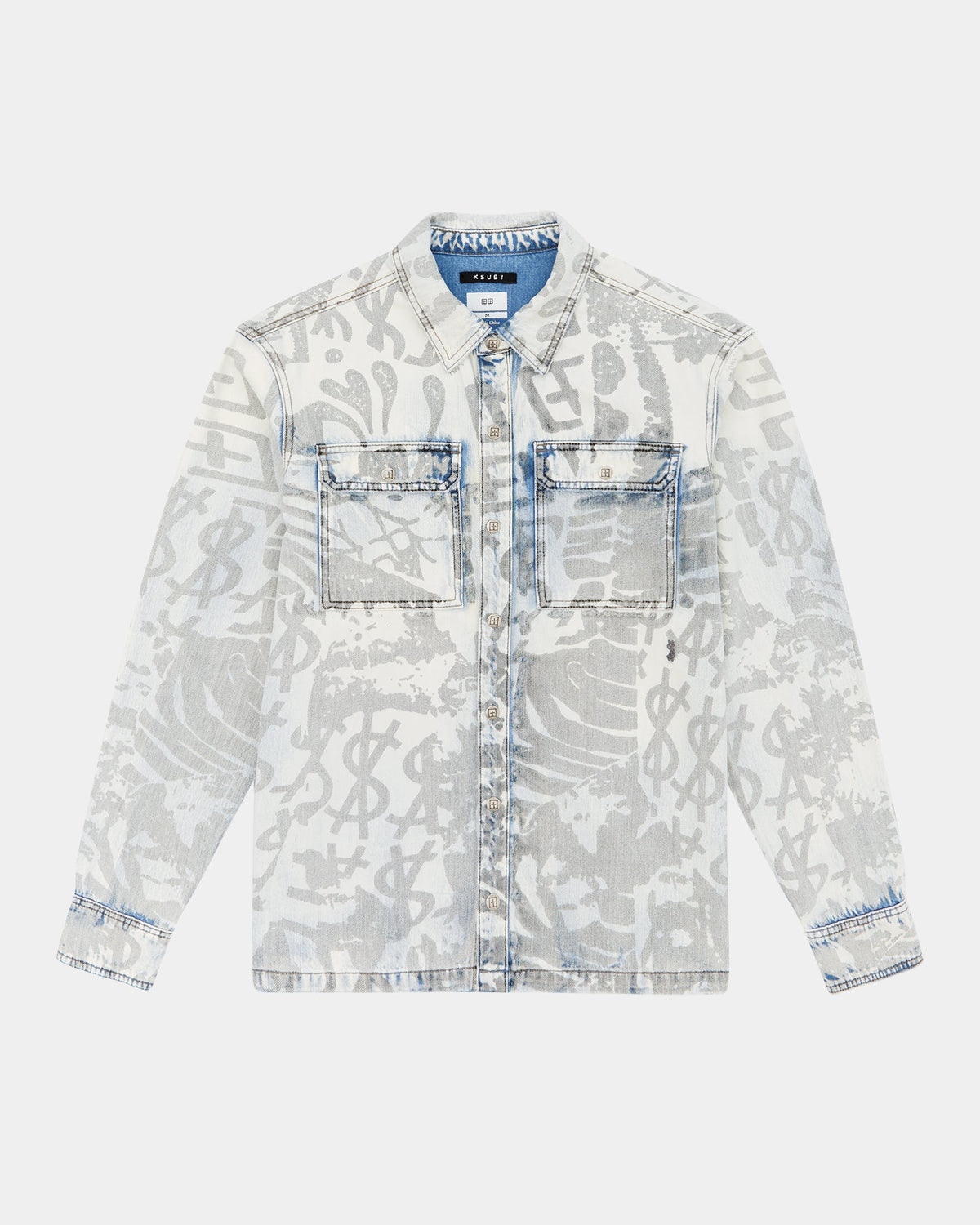 Mens Scorpio Ls Shirt Kollage Icey Regular Shirts - Denim