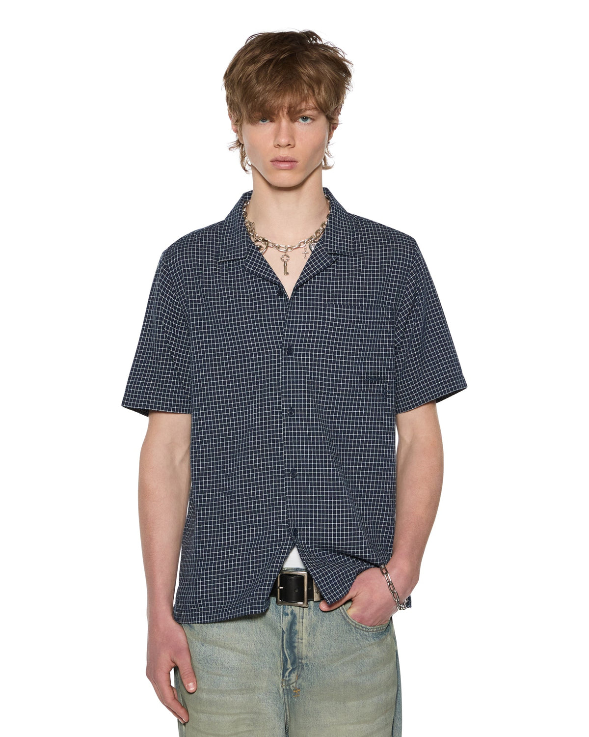 Mens 1999 Diner Ss Shirt Navy Regular Shirts - Navy