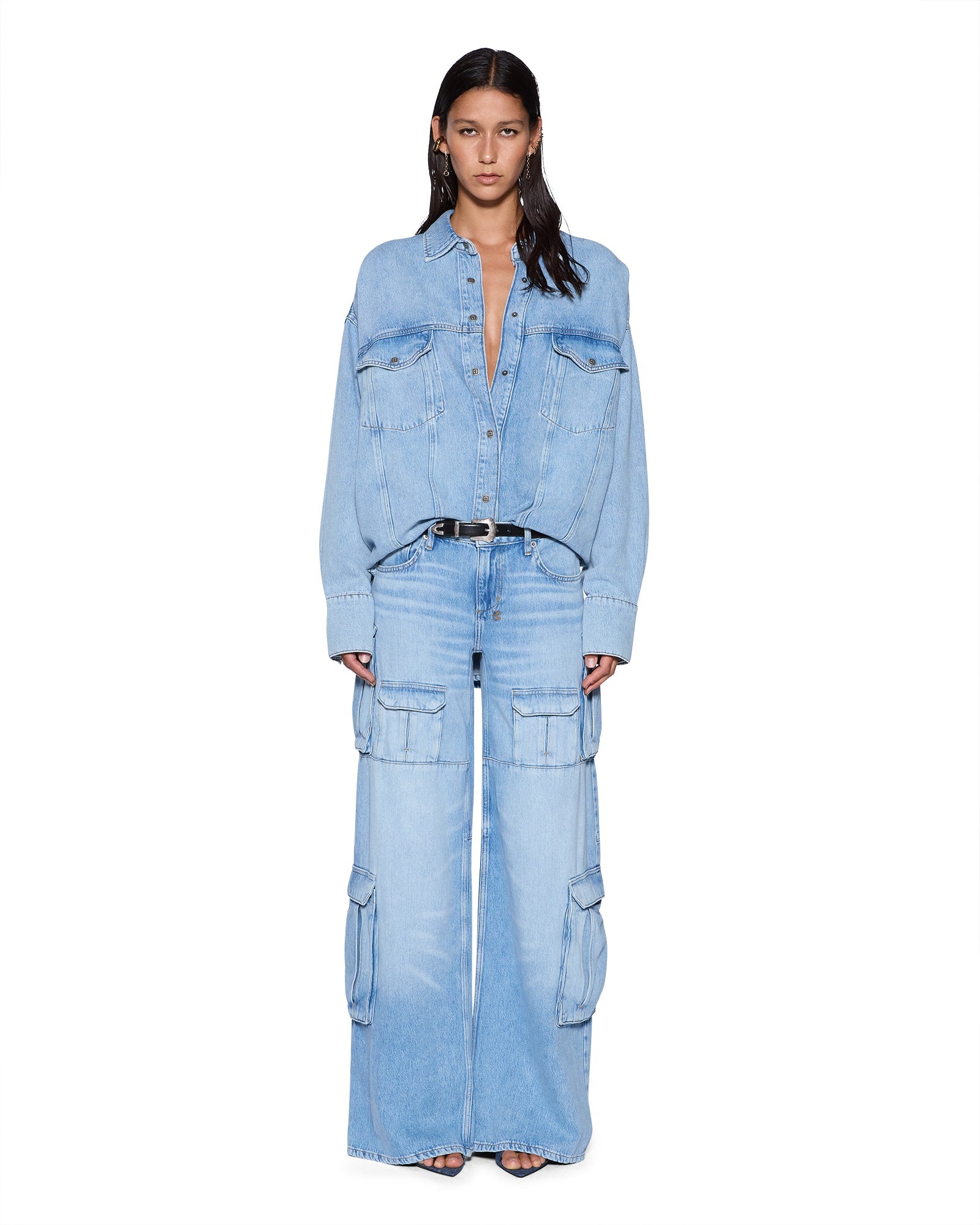 WOMENS ASTRA DENIM LS SHIRT SPIRIT OVERSIZED SHIRTS