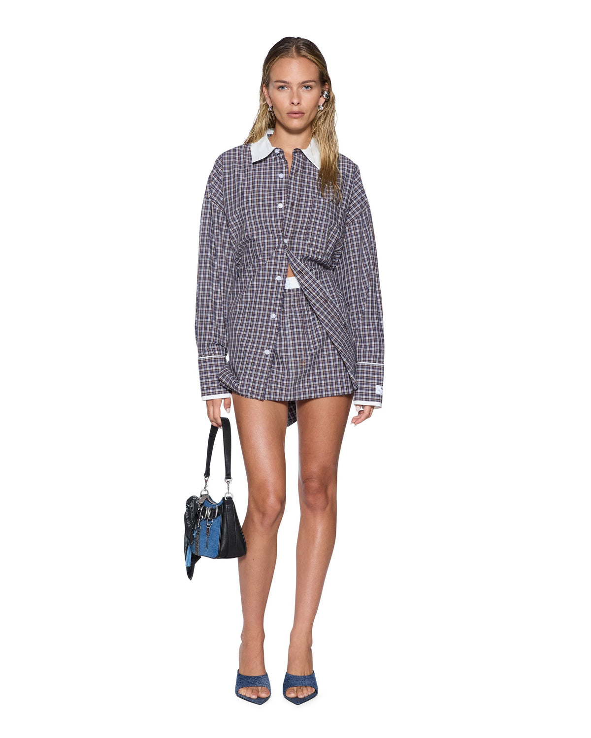 WOMENS ASTRA LS SHIRT WHITE PLAID SHIRTS