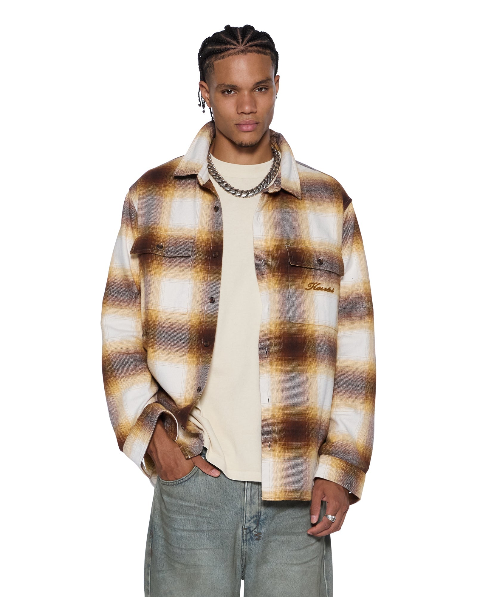 MENS ROSEBOWL LS SHIRT BURNT ORANGE REGULAR SHIRTS