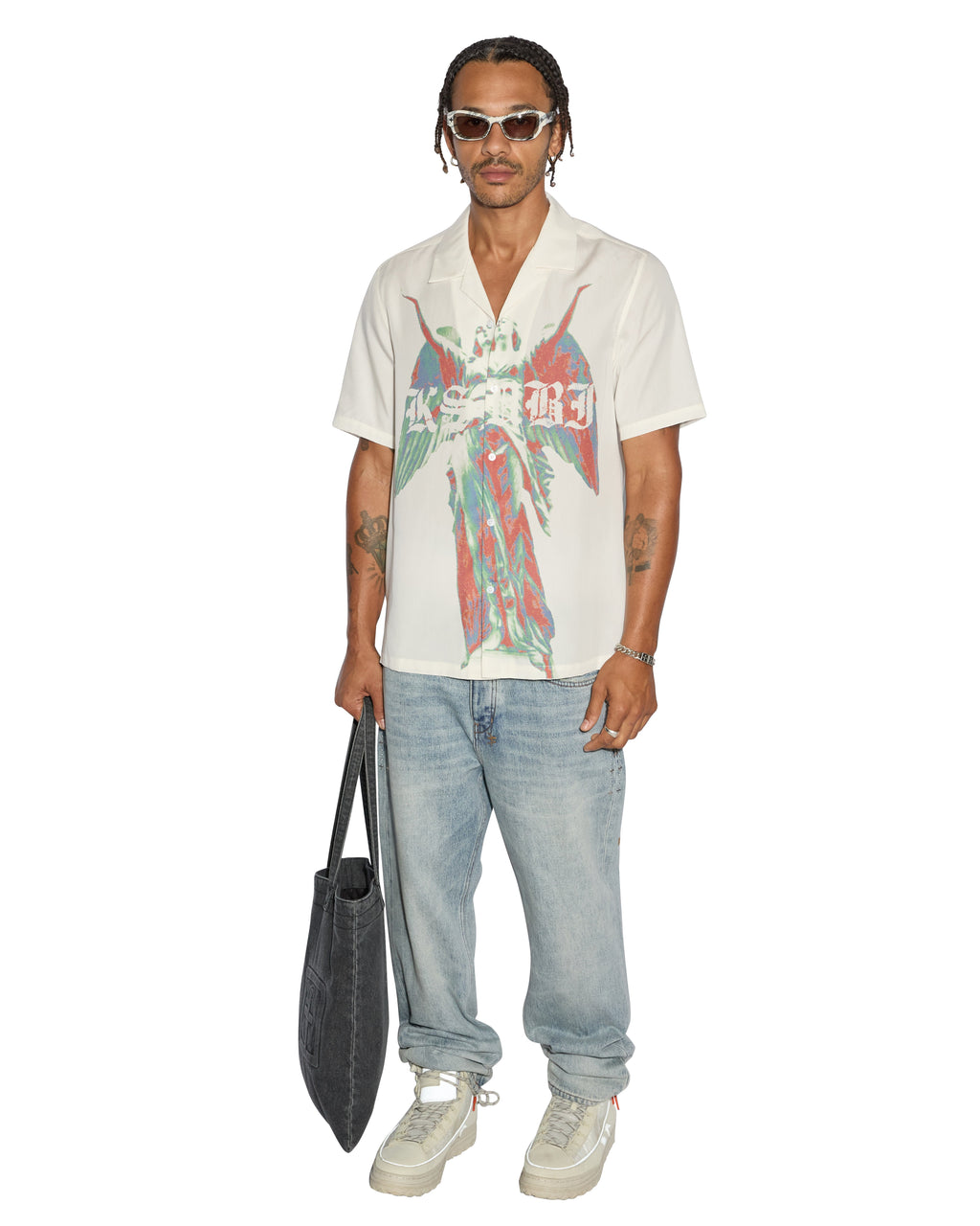 MENS ANGELIK RESORT SS SHIRT WHITE SHIRTS
