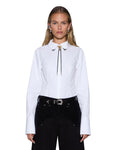 DARE OPEN BACK LS SHIRT WHITE