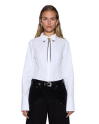 WOMENS DARE OPEN BACK LS SHIRT WHITE SHIRTS