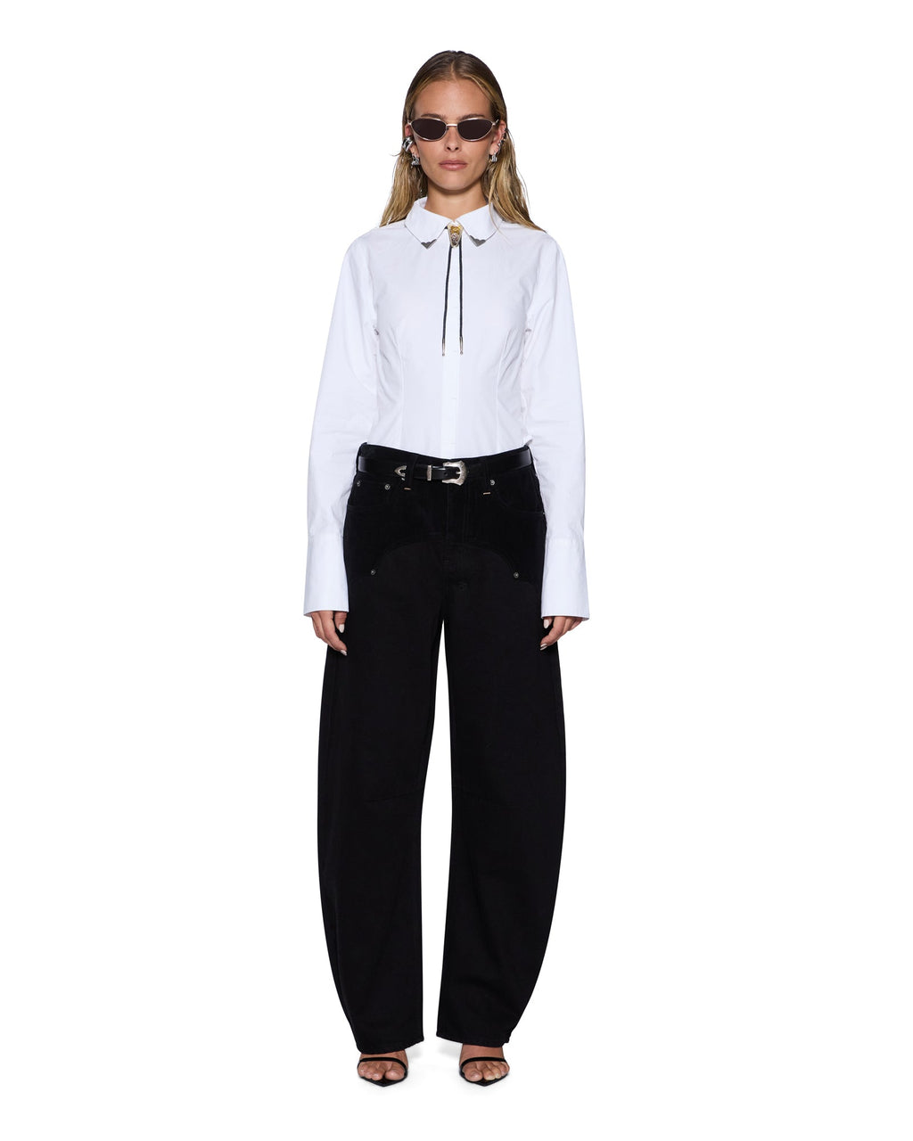 WOMENS DARE OPEN BACK LS SHIRT WHITE SHIRTS