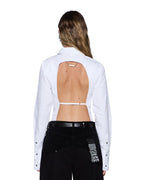 WOMENS DARE OPEN BACK LS SHIRT WHITE SHIRTS