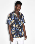 Mens Hyperflower Resort Ss Shirt Black Regular Shirts - Multi Colour