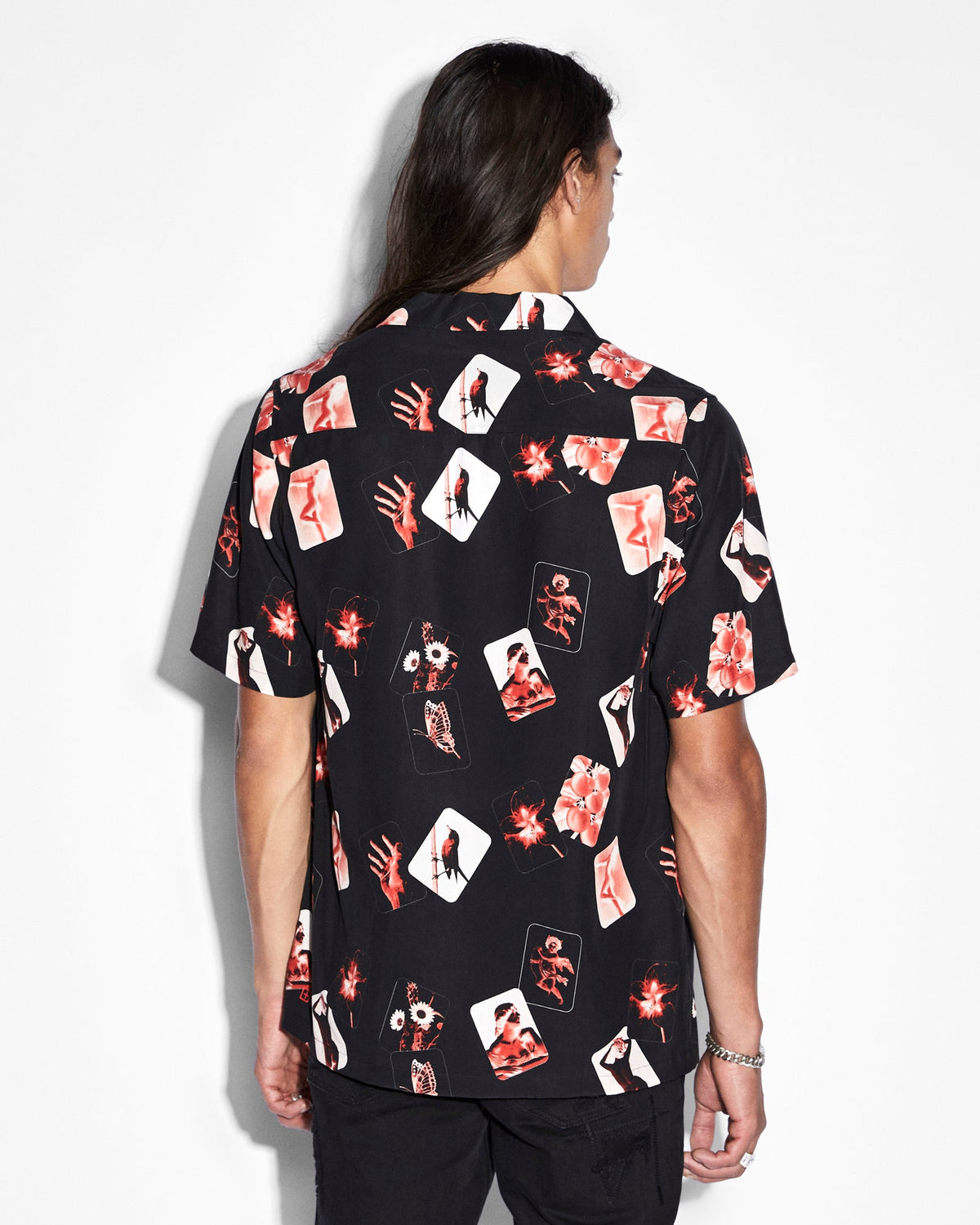 Mens Icons Resort Ss Shirt Black Regular Shirts - Black