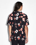 Mens Icons Resort Ss Shirt Black Regular Shirts - Black