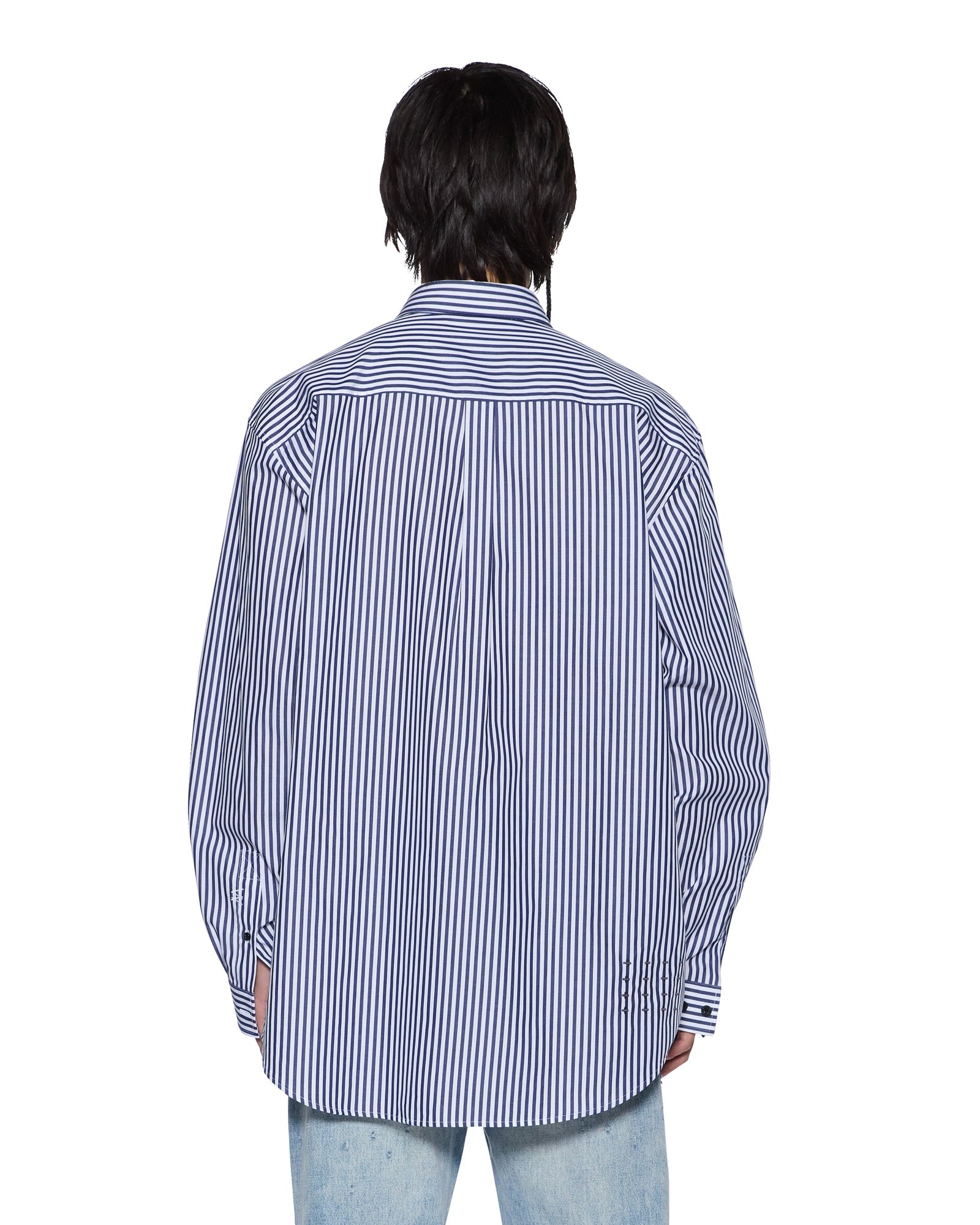 MENS  KSIGNATURE LS SHIRT WHITE STRIPE REGULAR SHIRTS