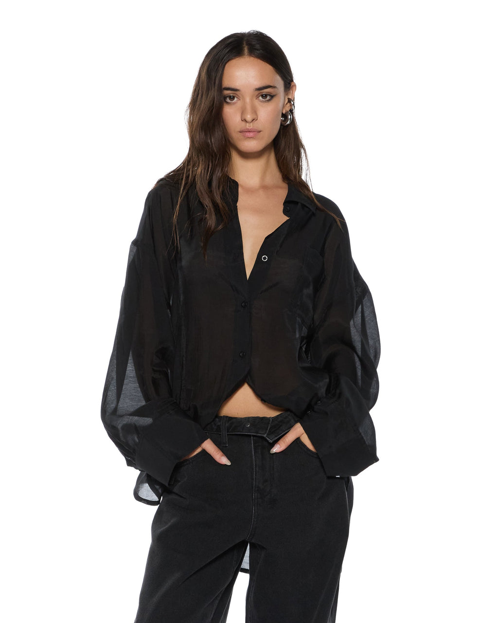 WOMENS LABELS ASTRA LS SHIRT BLACK SHIRTS