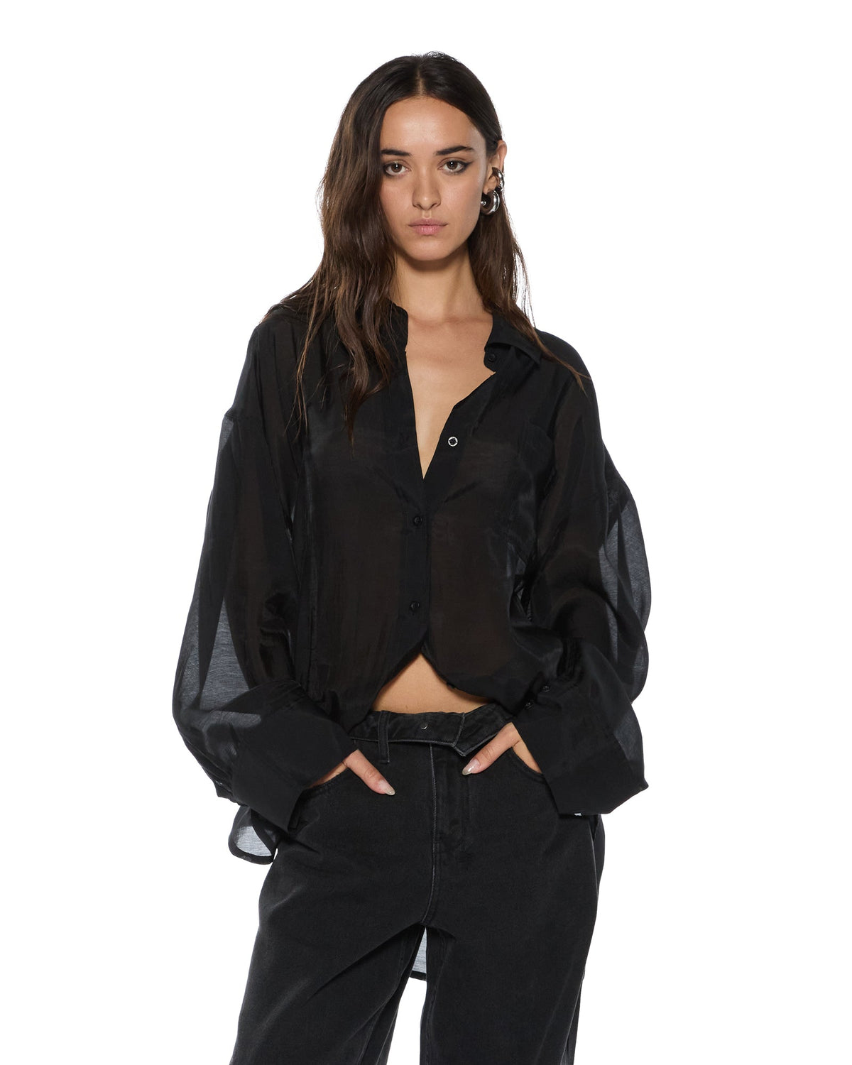 WOMENS LABELS ASTRA LS SHIRT BLACK SHIRTS