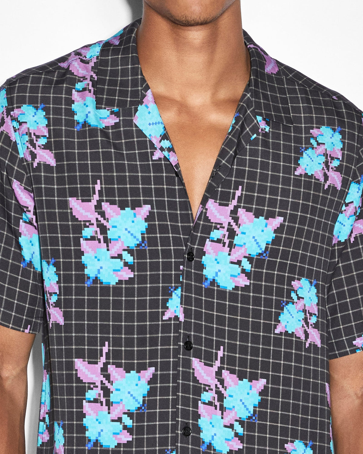 Mens Low Res Resort Ss Shirt Multi Regular Shirts - Multi Colour