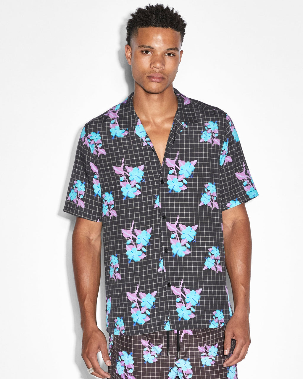 Mens Low Res Resort Ss Shirt Multi Regular Shirts - Multi Colour