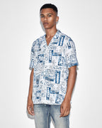 Mens Mash Up Resort Shirt White Regular Shirts - White