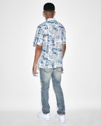 Mens Mash Up Resort Shirt White Regular Shirts - White