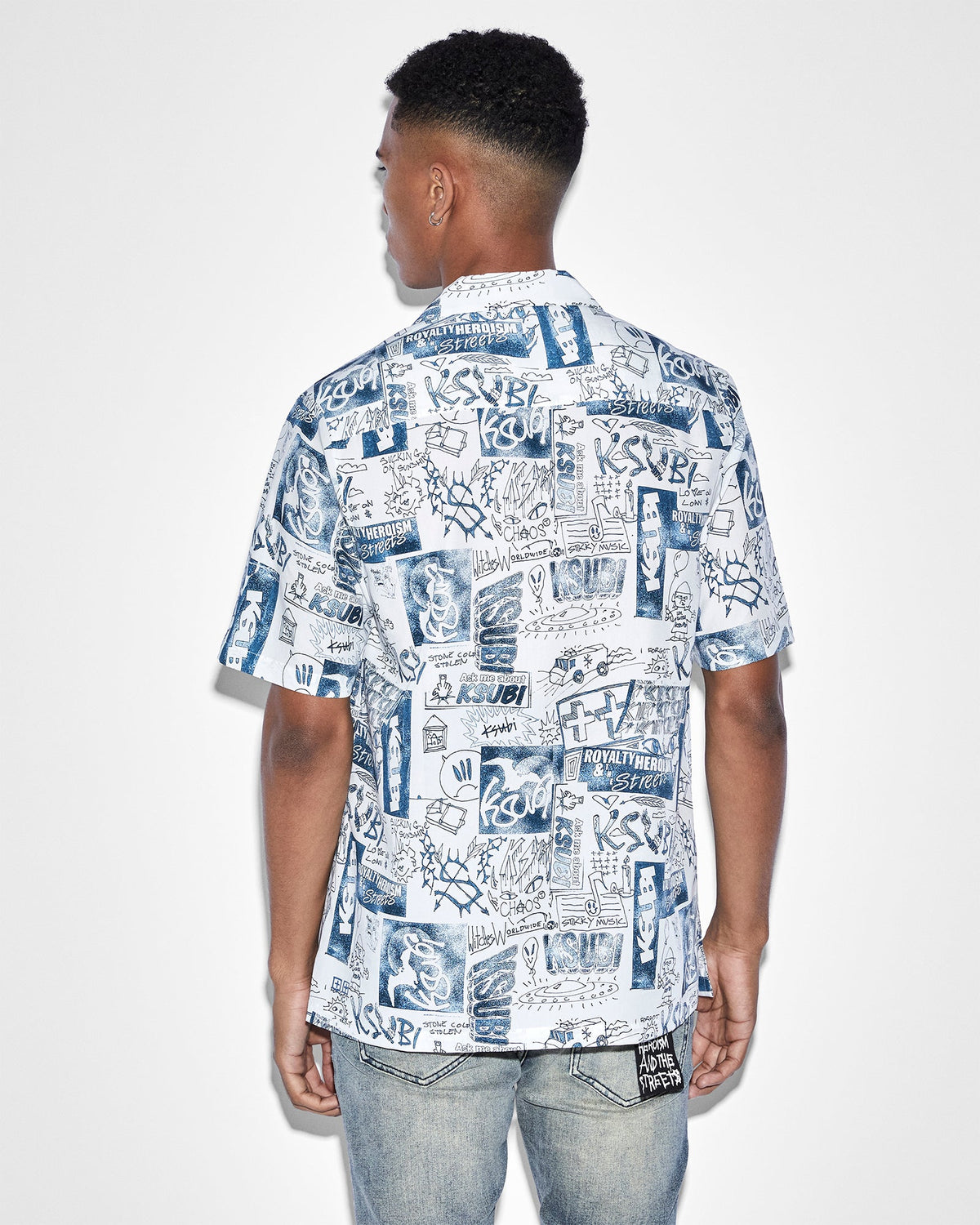 Mens Mash Up Resort Shirt White Regular Shirts - White