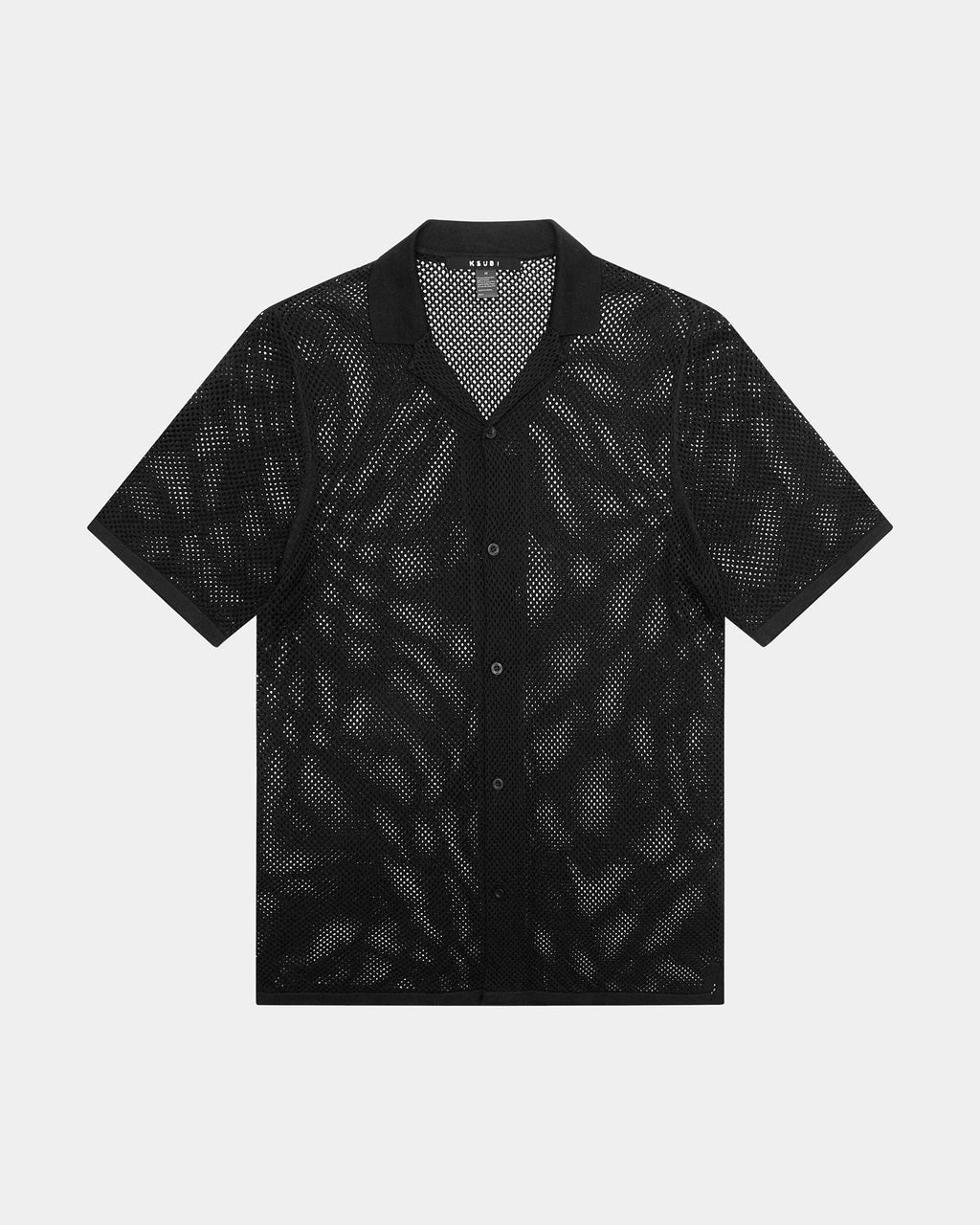 MENS NET WORTH KNIT RESORT SS SHIRT BLACK KNITWEAR
