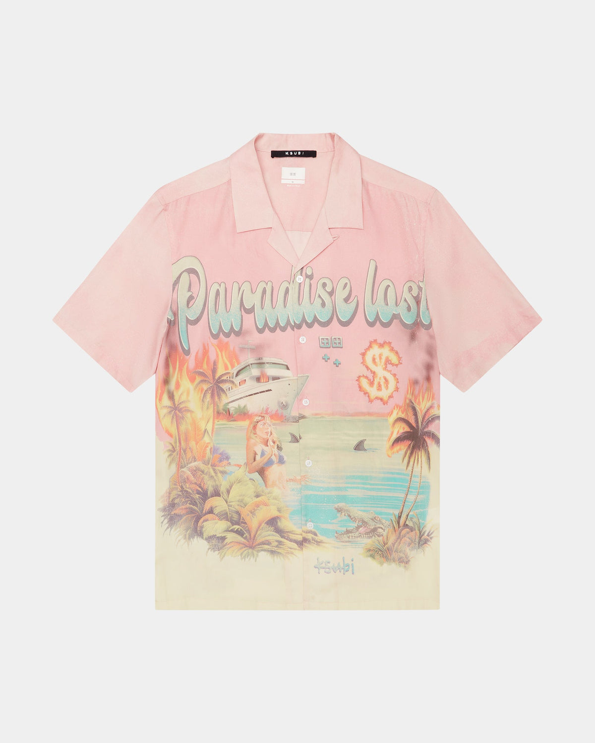 Mens Paradise Lost Resort Ss Shirt Regular Shirts - Multi Colour