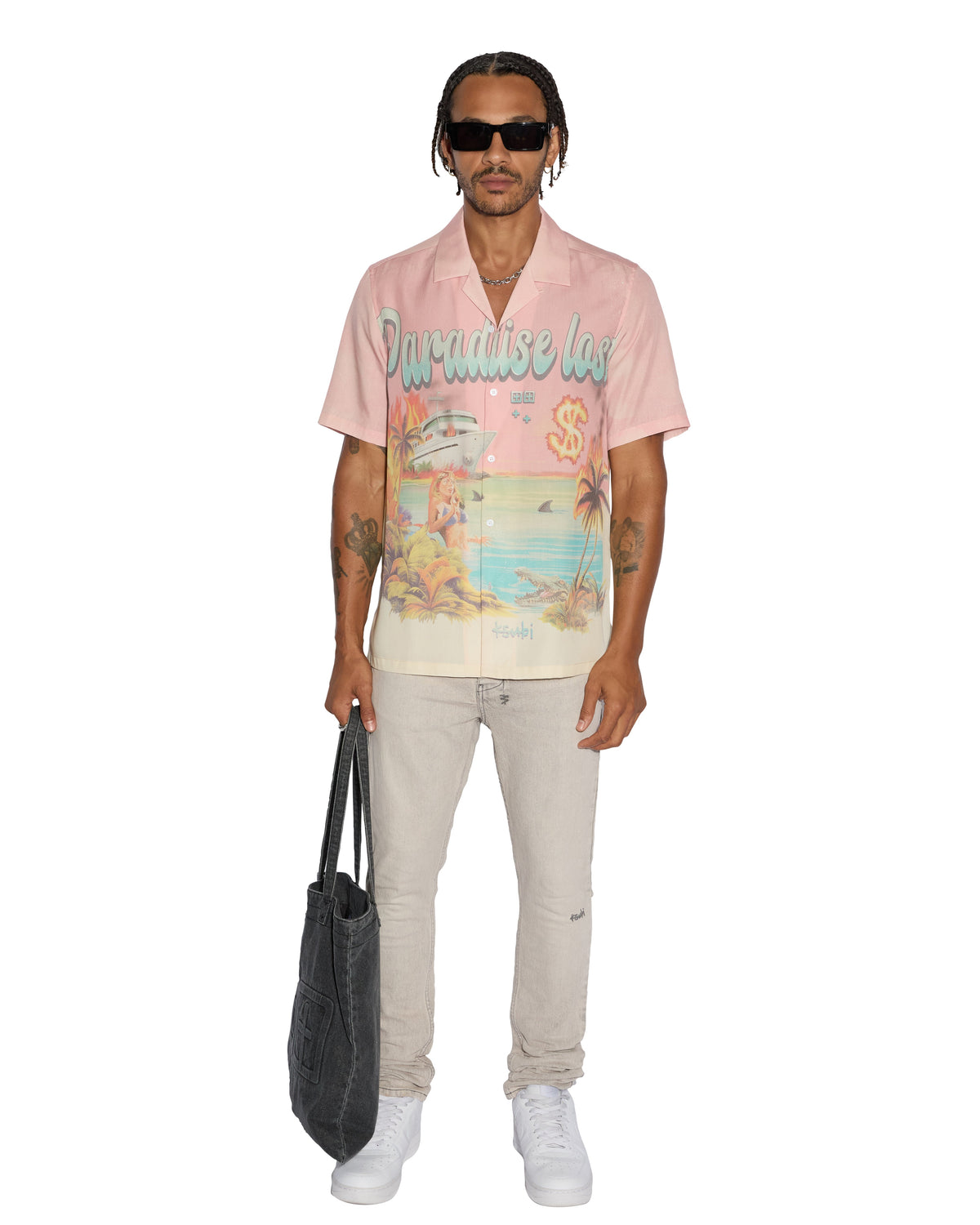 Mens Paradise Lost Resort Ss Shirt Regular Shirts - Multi Colour