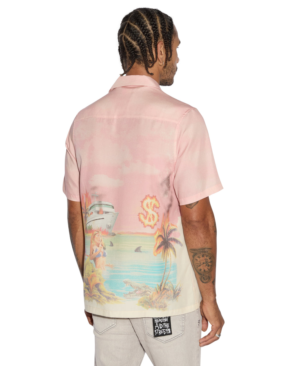Mens Paradise Lost Resort Ss Shirt Regular Shirts - Multi Colour