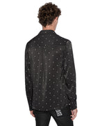 Mens Polka Plus Ls Shirt Black Regular Shirts - Black