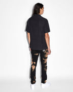 Mens Rose Garden Resort Ss Shirt Black Regular Shirts - Black