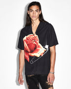 Mens Rose Garden Resort Ss Shirt Black Regular Shirts - Black