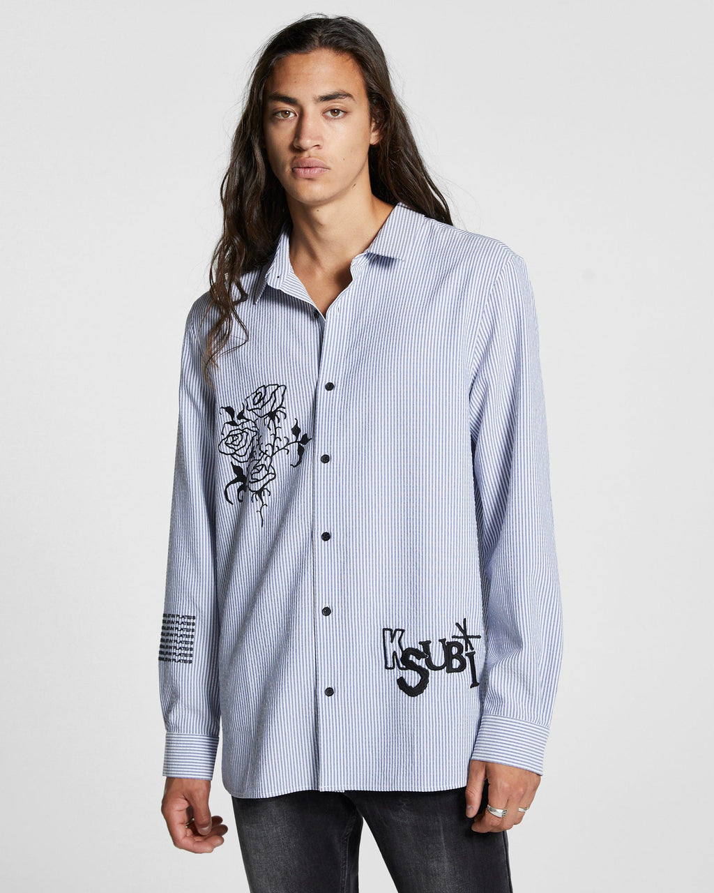 MENS ROSE VOLTAGE LS SHIRT BLUE STR SHIRTS