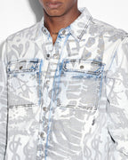 Mens Scorpio Ls Shirt Kollage Icey Regular Shirts - Denim