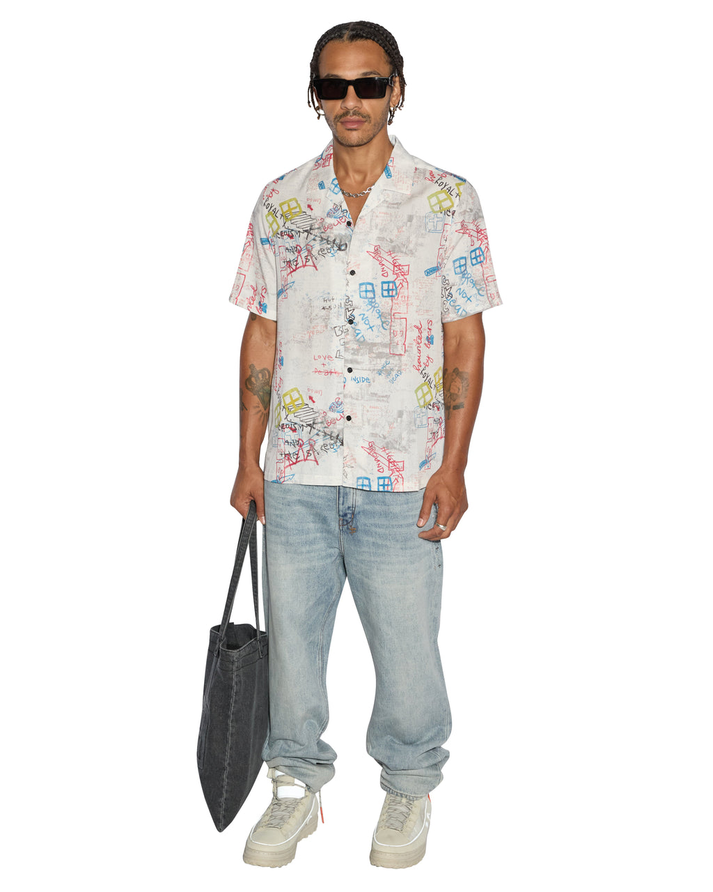 MENS SKRAWLER RESORT SS SHIRT WHITE SHIRTS