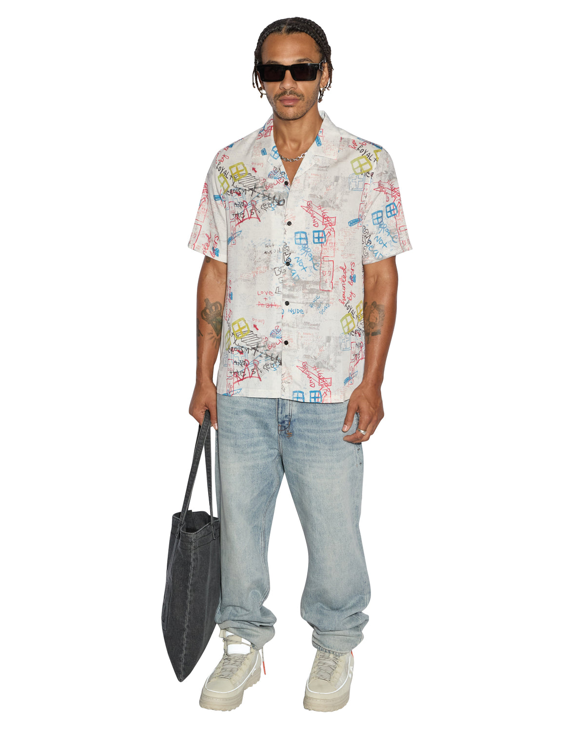 MENS SKRAWLER RESORT SS SHIRT WHITE SHIRTS