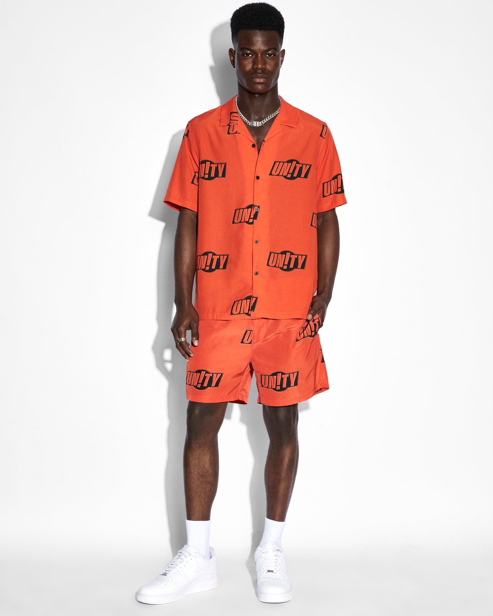 MENS  UNITY SIGN BURNER BOARDSHORT ORANGE REGULAR WALKSHORTS