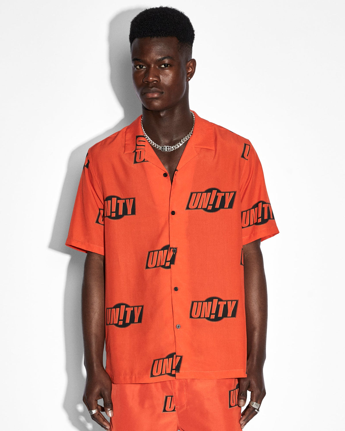 MENS UNITY SIGN RESORT SS SHIRT ORANGE SHIRTS