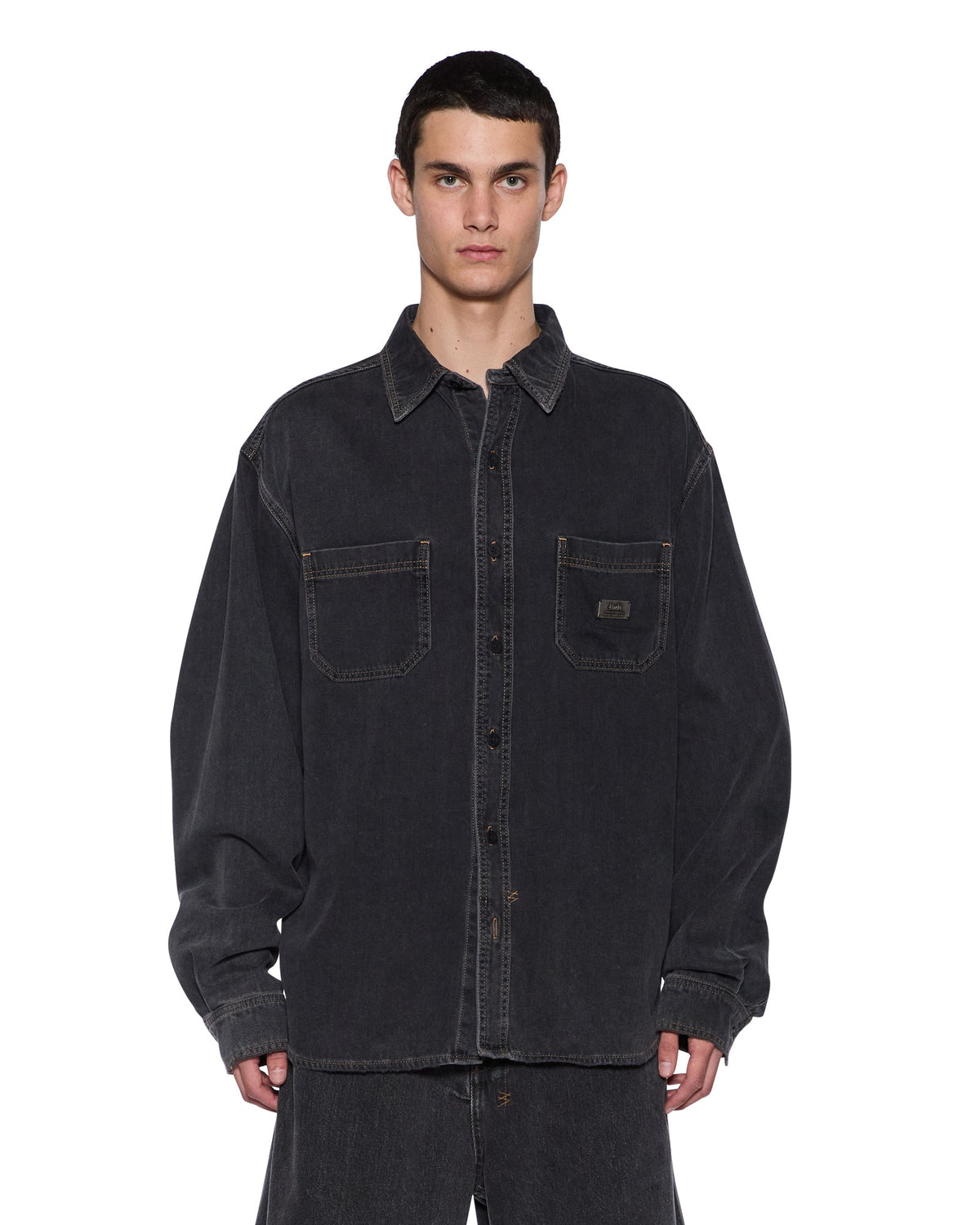 MENS VULTURE DENIM LS SHIRT BAXTER BLACK SHIRTS