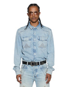 MENS WHIPLASH LS SHIRT KRYSTAL BLUE SHIRTS