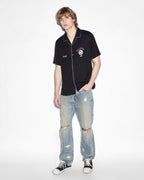 MENS ZINE RESORT SS SHIRT BLACK SHIRTS