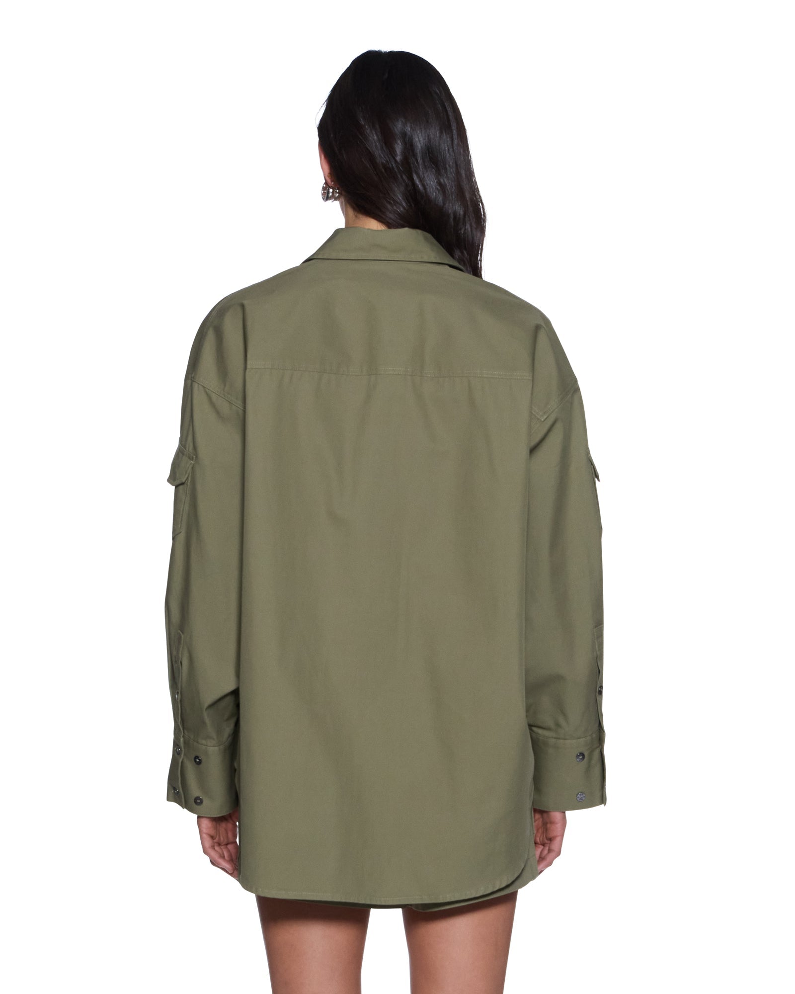WOMENS  ASTRA LS CARGO SHIRT KHAKI OVERSIZED SHIRTS