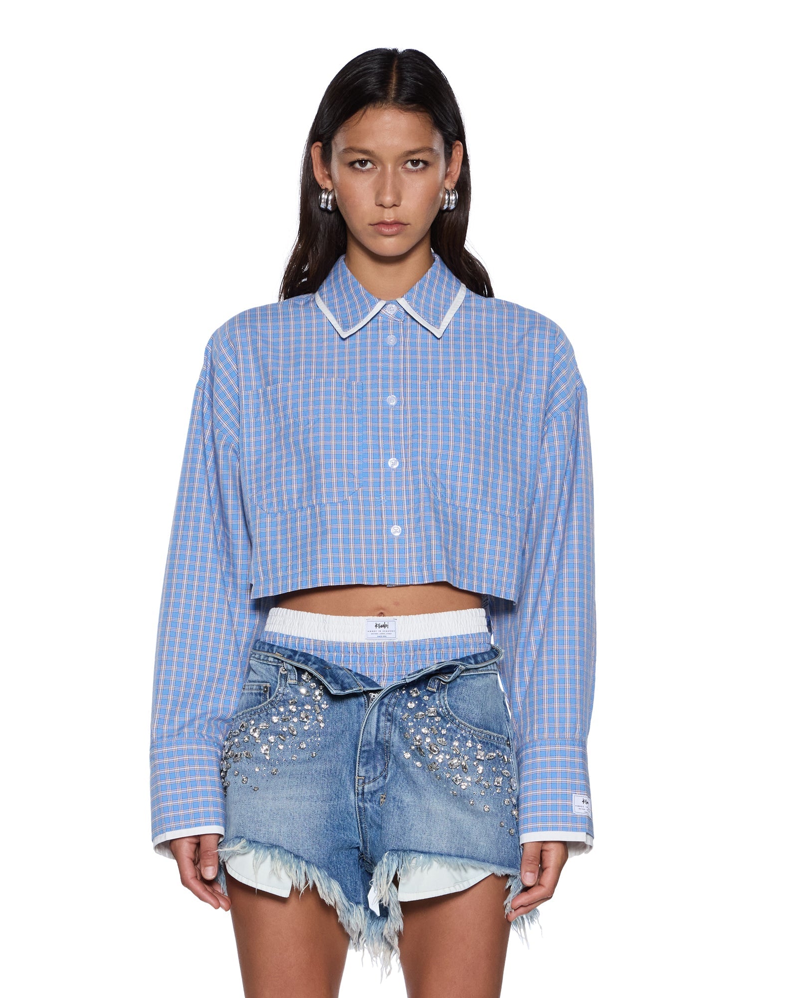 WOMENS BALTER LS SHIRT BLU CHECK RELAXED SHIRTS