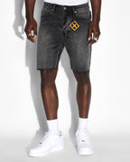 Mens Chopper Short Spray Out Pink Slim Walkshorts - Black