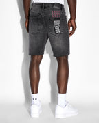 Mens Chopper Short Spray Out Pink Slim Walkshorts - Black