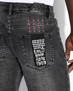 Mens Chopper Short Spray Out Pink Slim Walkshorts - Black