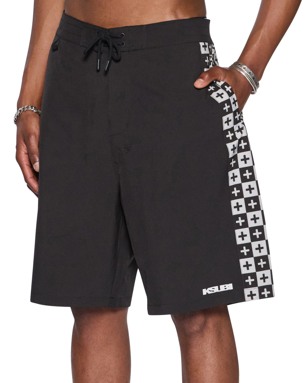 Mens Mayte Razor Boardshort Washed Black Relaxed Walkshorts - Black