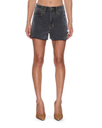 Womens Rise N Hi Shorts Cinder Sliced Fitted Walkshorts - Black