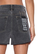 Womens Rise N Hi Shorts Cinder Sliced Fitted Walkshorts - Black