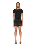 WOMENS ROLLIN OUT SHORT TRASHED BLACK WALKSHORTS