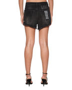 WOMENS ROLLIN OUT SHORT TRASHED BLACK WALKSHORTS